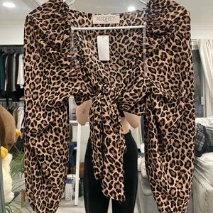 Cheetah print tie top